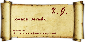 Kovács Jermák névjegykártya